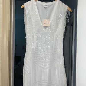 Superdown Sparkling White Mini Dress
